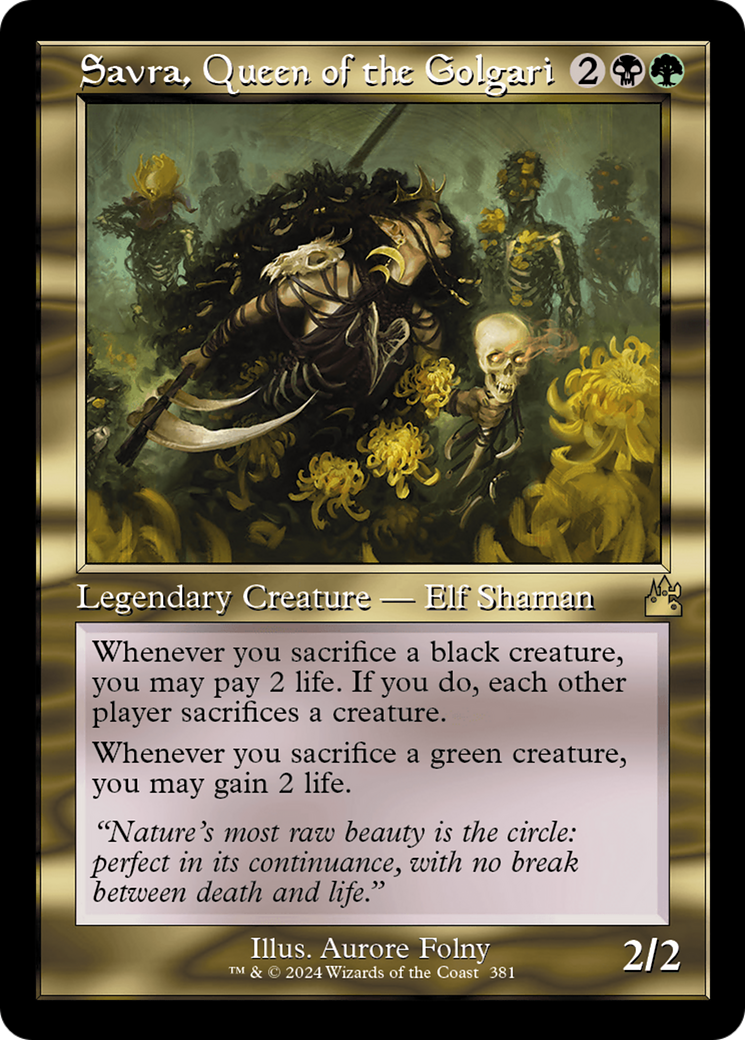 Savra, Queen of the Golgari (RVR-381) - [Ravnica Remastered]