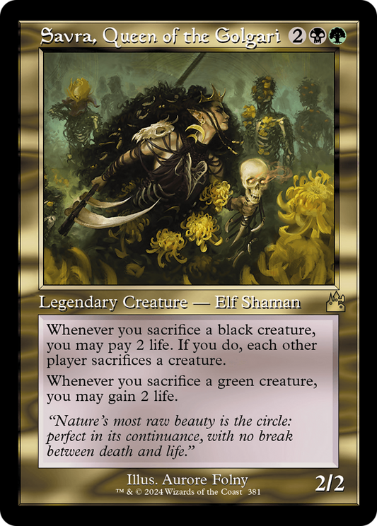 Savra, Queen of the Golgari (RVR-381) - [Ravnica Remastered]