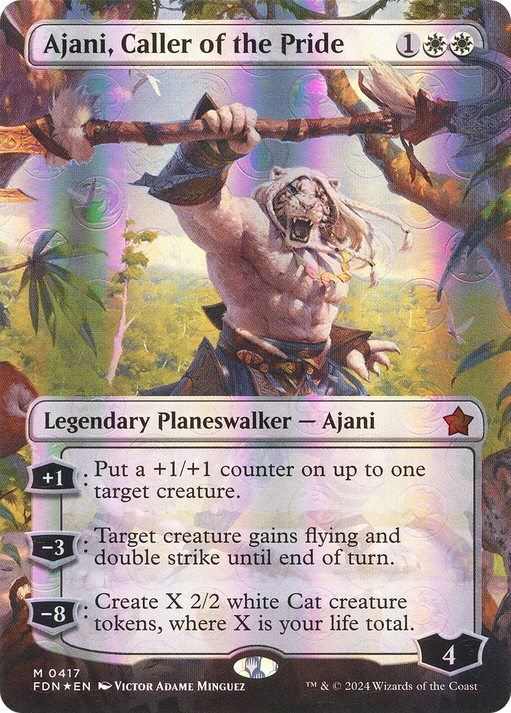 Ajani, Caller of the Pride (FDN-417) - [Foundations] (Borderless) Foil