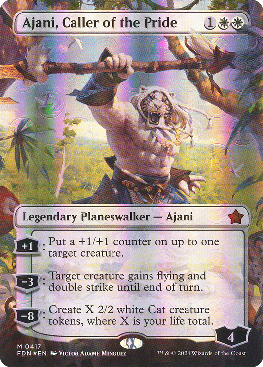 Ajani, Caller of the Pride (FDN-417) - [Foundations] (Borderless) Foil