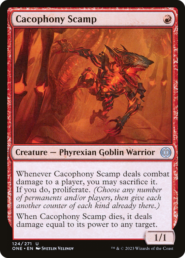 Cacophony Scamp (ONE-124) - [Phyrexia: All Will Be One] Foil