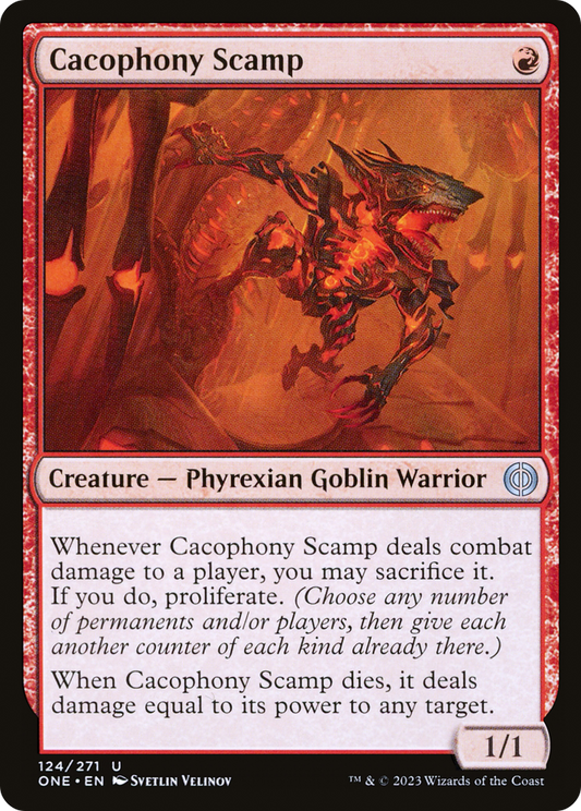 Cacophony Scamp (ONE-124) - [Phyrexia: All Will Be One] Foil