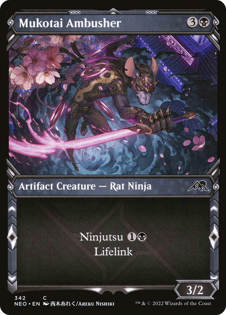 Mukotai Ambusher (NEO-342) - [Kamigawa: Neon Dynasty]: (Showcase) Foil