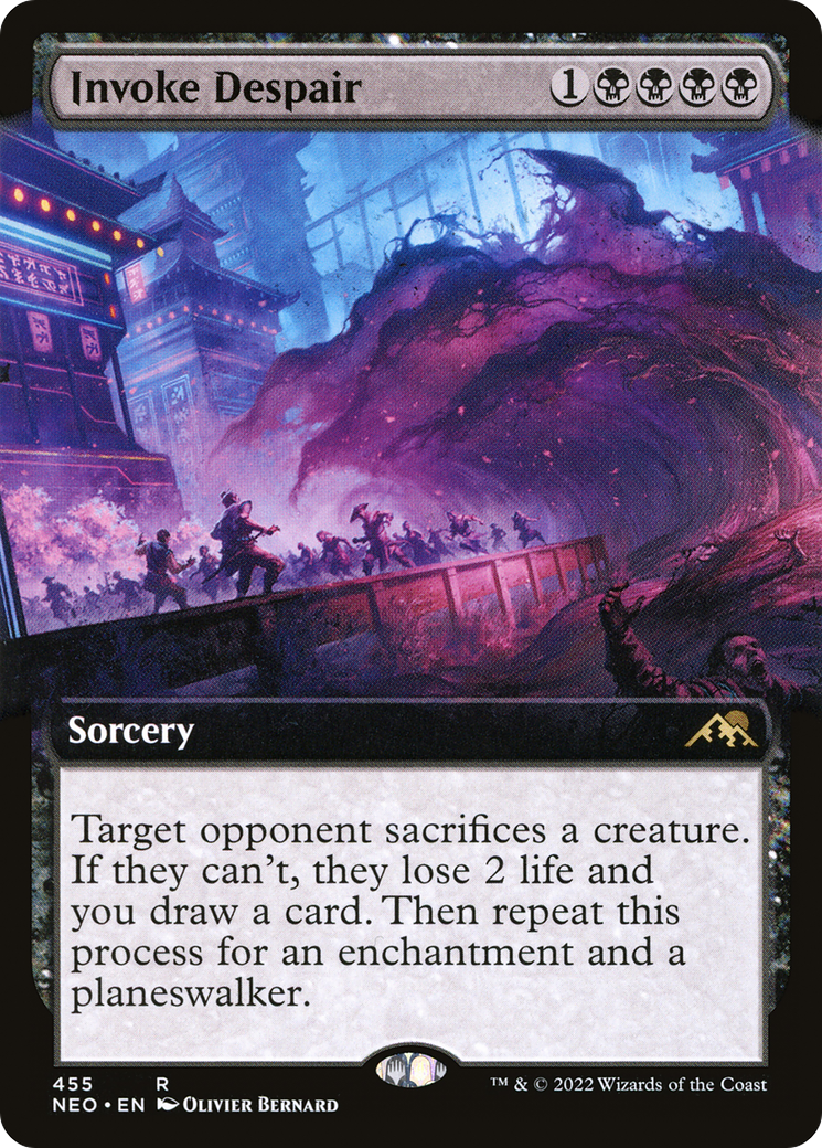 Invoke Despair (NEO-455) - [Kamigawa: Neon Dynasty]: (Extended Art)
