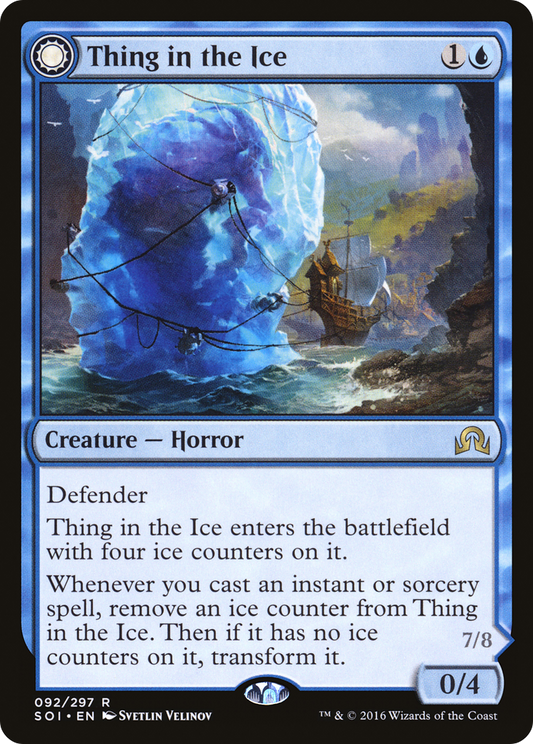 Thing in the Ice // Awoken Horror (SOI-092) - [Shadows over Innistrad]: (Double Faced Transform) Foil