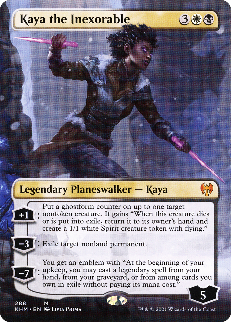 Kaya the Inexorable (Borderless) (KHM-288) - [Kaldheim] (Borderless) Foil