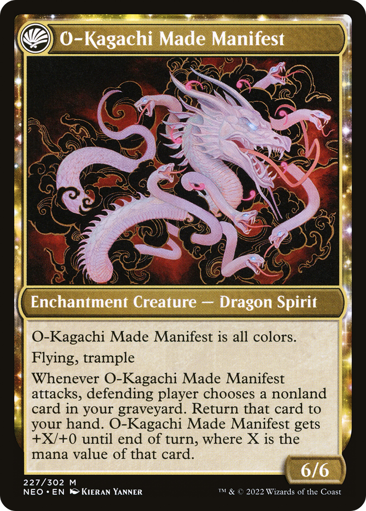 The Kami War // O-Kagachi Made Manifest (NEO-227) - [Kamigawa: Neon Dynasty]: (fandfc, enchantment) Foil