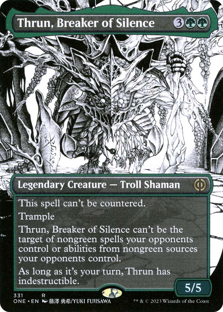 Thrun, Breaker of Silence (ONE-331) - [Phyrexia: All Will Be One]: (Showcase) (Borderless) Foil