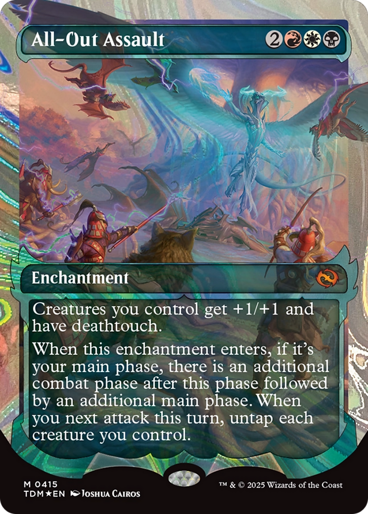 All-Out Assault (Showcase) (Halo Foil) (TDM-415) - [Tarkir: Dragonstorm]: (Showcase, enchantment) Foil