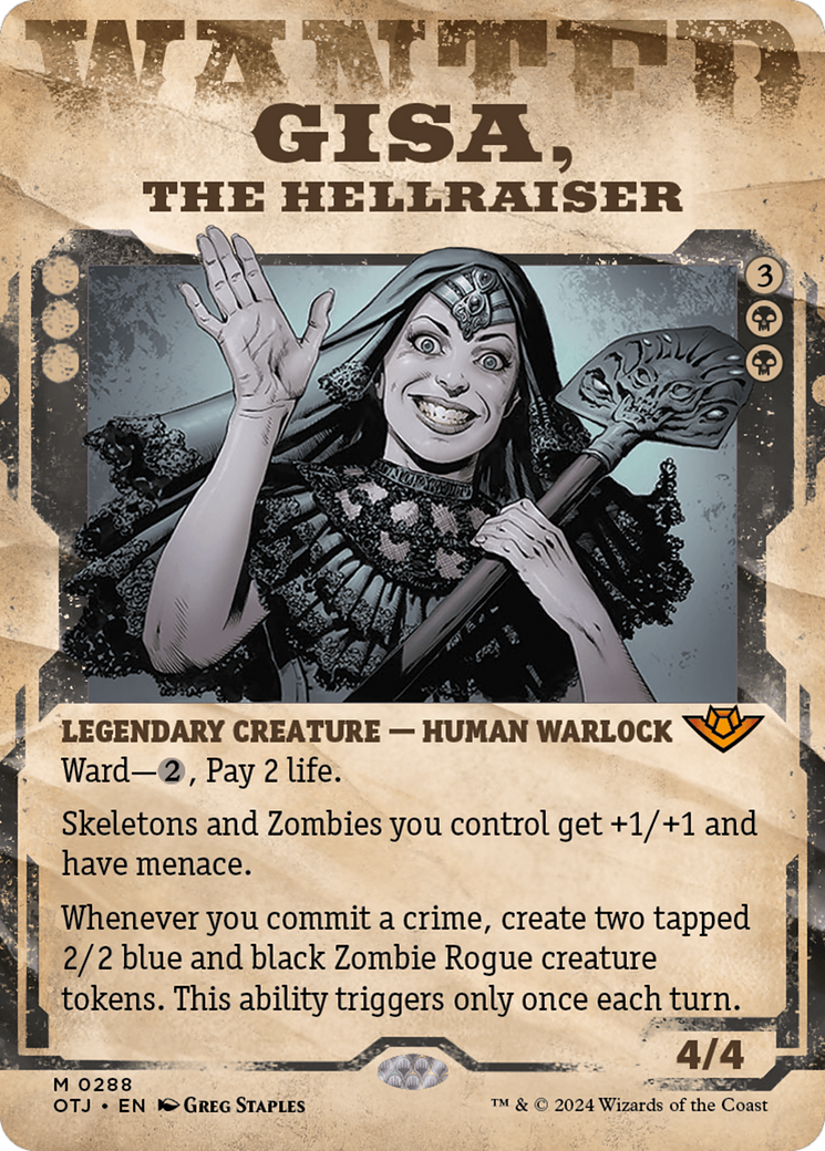 Gisa, the Hellraiser (OTJ-288) - [Outlaws of Thunder Junction]: (Showcase) (Borderless) Foil