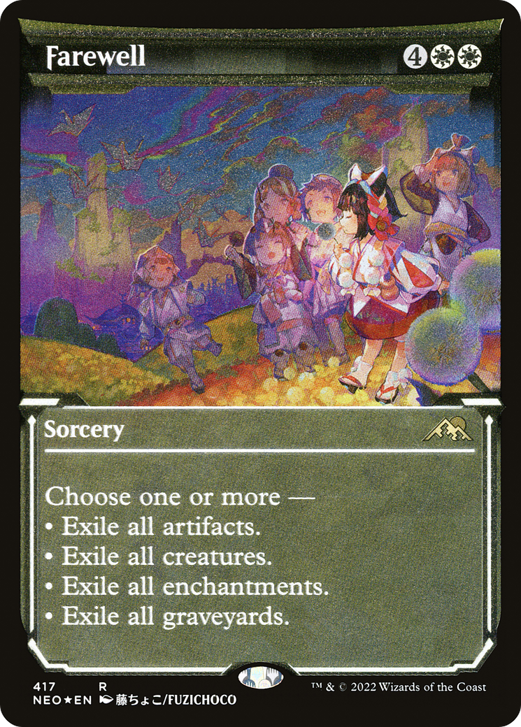 Farewell (NEO-417) - [Kamigawa: Neon Dynasty]: (Showcase) Etched Foil