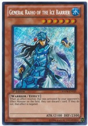 General Raiho of the Ice Barrier (HA04-EN025) - Hidden Arsenal 4 1st Edition