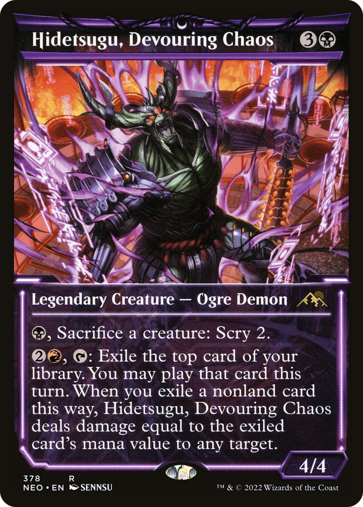 Hidetsugu, Devouring Chaos (NEO-378) - [Kamigawa: Neon Dynasty]: (Showcase) Foil