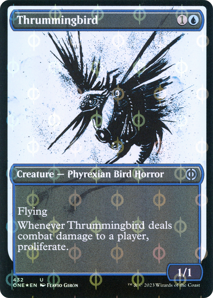 Thrummingbird (ONE-432) - [Phyrexia: All Will Be One]: (Showcase) Foil