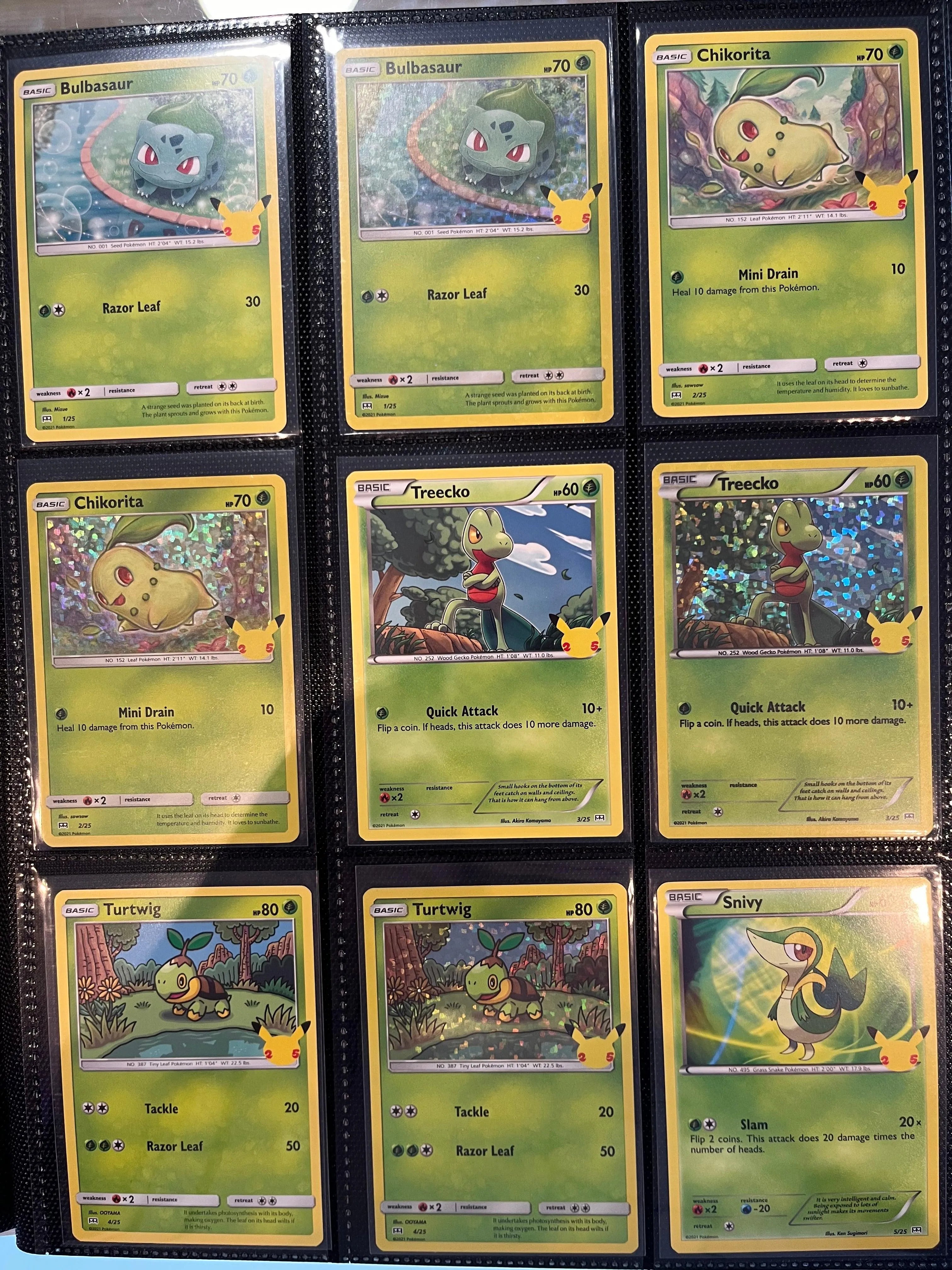 Pokemon card binder complete set shops 1-25 celebrations cards