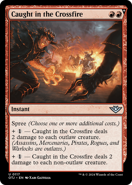 Caught in the Crossfire (OTJ-117) - [Outlaws of Thunder Junction]: (spree) Foil