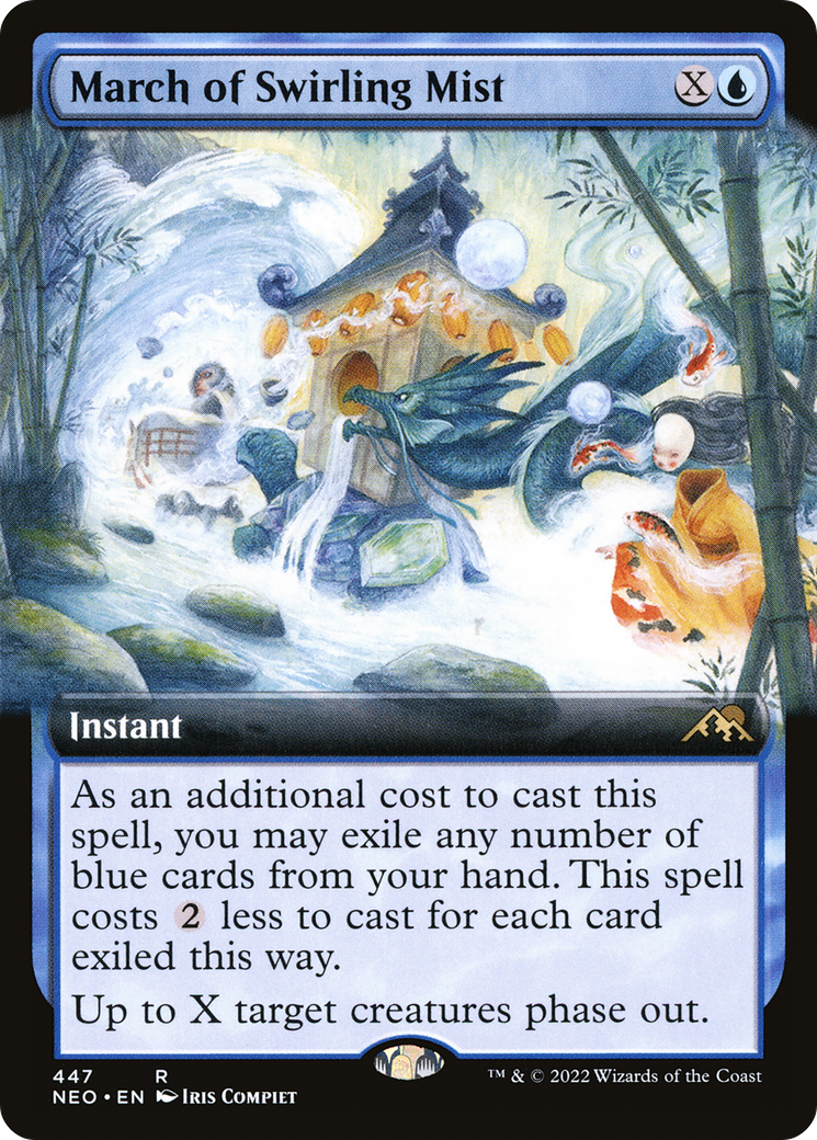 March of Swirling Mist (NEO-447) - [Kamigawa: Neon Dynasty]: (Extended Art) Foil