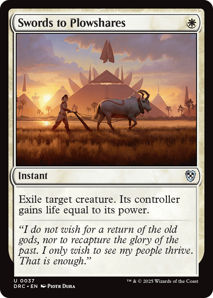 Swords to Plowshares (DRC-037) - [Commander: Aetherdrift]
