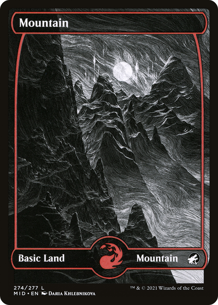 Mountain (MID-274) - [Innistrad: Midnight Hunt]: (Full Art, Showcase) Foil