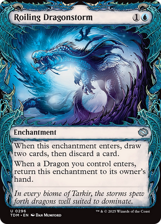 Roiling Dragonstorm (TDM-296) - [Tarkir: Dragonstorm]: (Showcase, enchantment) Foil