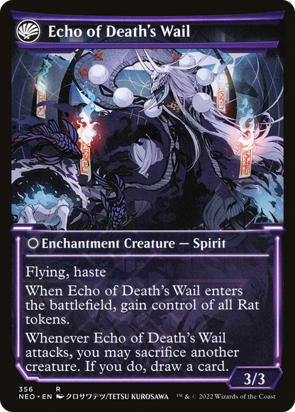 Tribute to Horobi // Echo of Death's Wail (NEO-356) - [Kamigawa: Neon Dynasty]: (Showcase, fandfc)