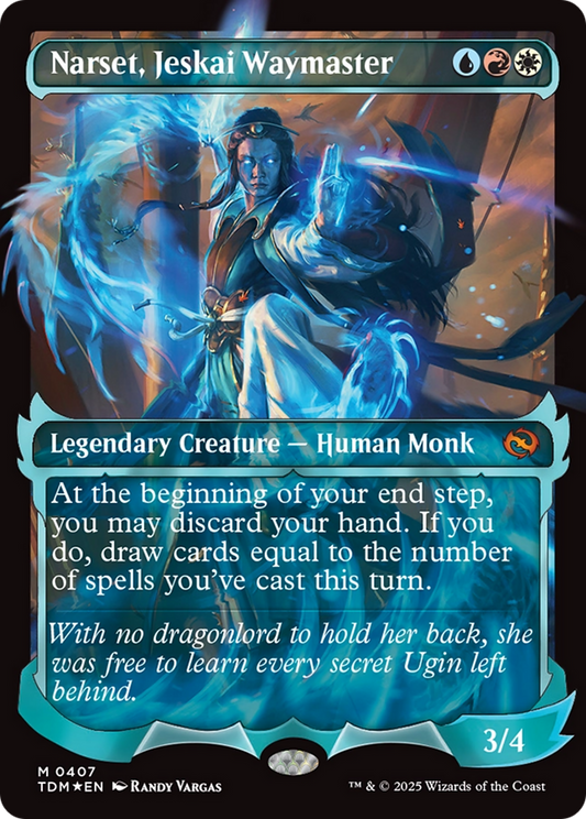 Narset, Jeskai Waymaster (TDM-407) - [Tarkir: Dragonstorm]: (Showcase) (Borderless) Foil