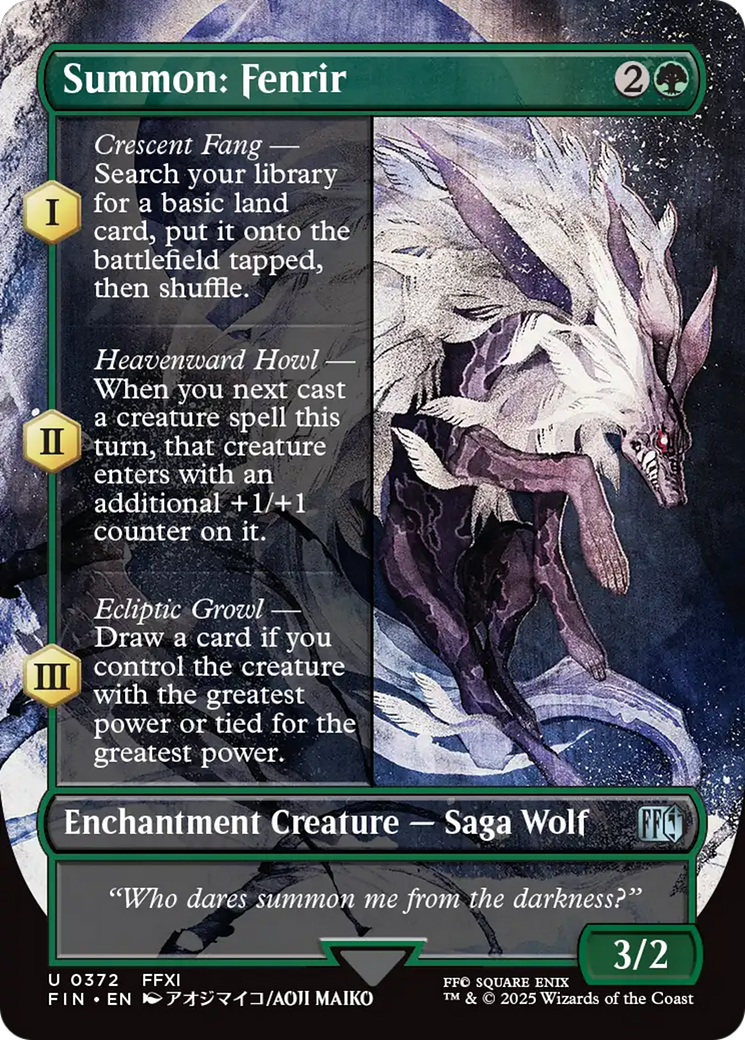 Summon: Fenrir (FIN-372) - [FINAL FANTASY]: (enchantment) (Borderless) Foil