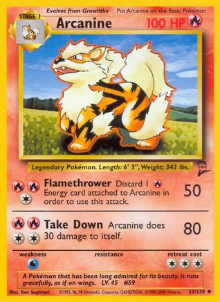 Arcanine 33/130 - [Base Set 2]