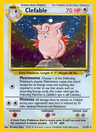 Clefable 5/130 - [Base Set 2] Holofoil