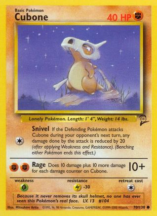 Cubone 70/130 - [Base Set 2]