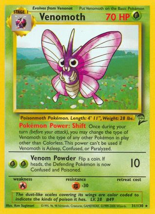 Venomoth 31/130 - [Base Set 2]