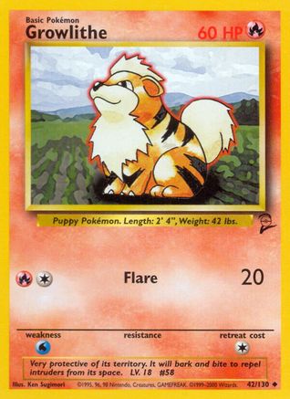 Growlithe 42/130 - [Base Set 2]