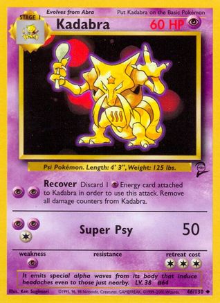 Kadabra 46/130 - [Base Set 2]