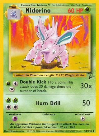 Nidorino 54/130 - [Base Set 2]