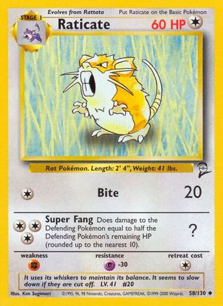 Raticate 58/130 - [Base Set 2]