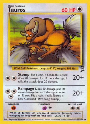 Tauros 62/130 - [Base Set 2]