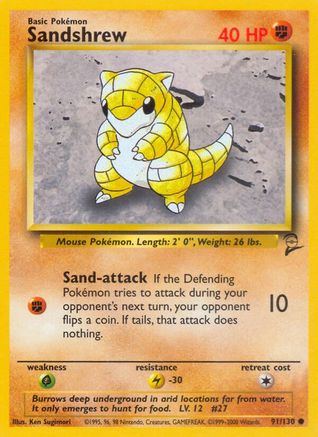 Sandshrew 91/130 - [Base Set 2]