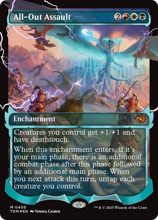 All-Out Assault (Showcase) (TDM-405) - [Tarkir: Dragonstorm]: (Showcase, enchantment) Foil