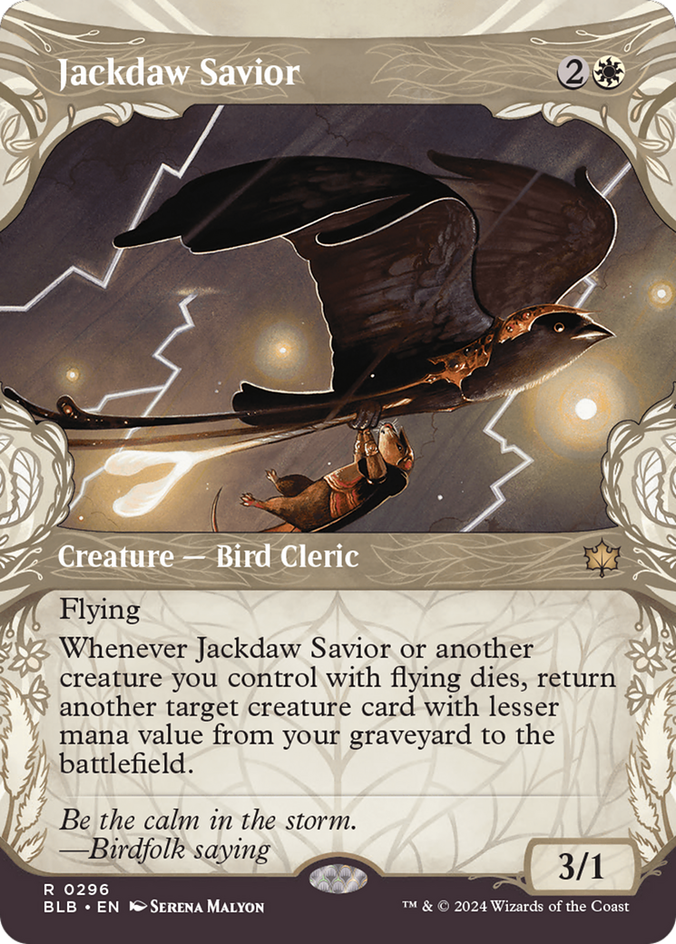 Jackdaw Savior (BLB-296) - [Bloomburrow]: (Showcase)