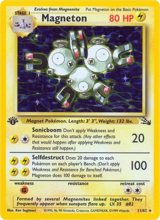 Magneton (11) 11/62 - [Fossil] 1st Edition Holofoil