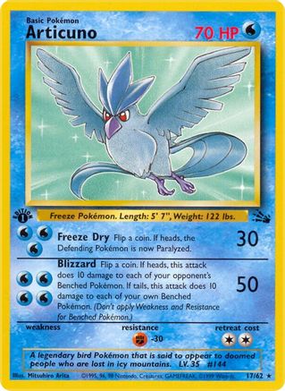Articuno (17) 17/62 - [Fossil] 1st Edition