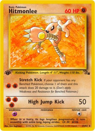 Hitmonlee (22) 22/62 - [Fossil] 1st Edition