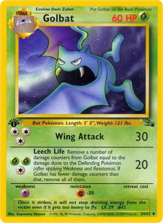 Golbat 34/62 - [Fossil] 1st Edition