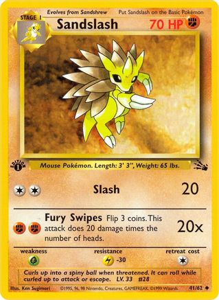 Sandslash 41/62 - [Fossil] 1st Edition