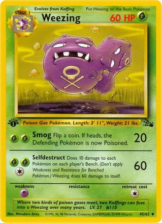 Weezing 45/62 - [Fossil] 1st Edition