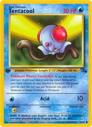 Tentacool 56/62 - [Fossil] 1st Edition