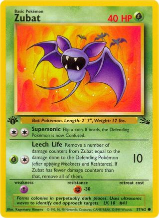 Zubat 57/62 - [Fossil] 1st Edition