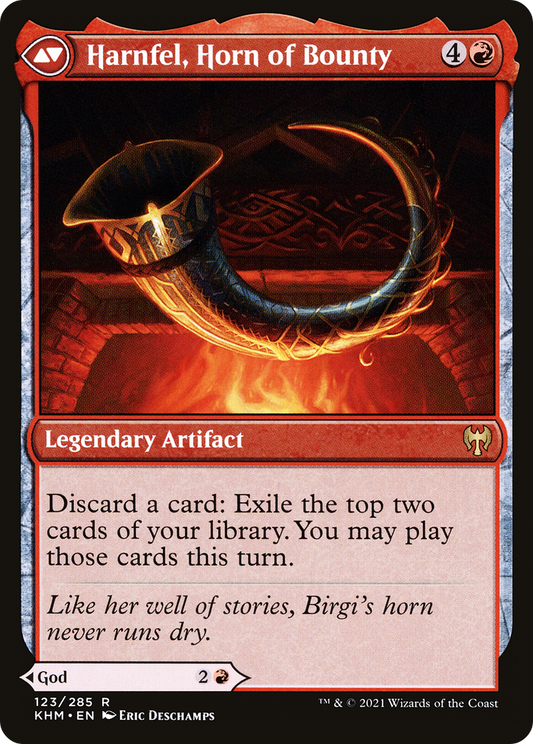 Birgi, God of Storytelling // Harnfel, Horn of Bounty (KHM-123) - [Kaldheim] Foil