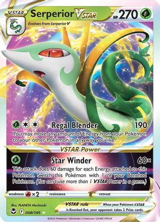 Serperior VSTAR (008/195) [Épée et Bouclier : Tempête d'Argent] 