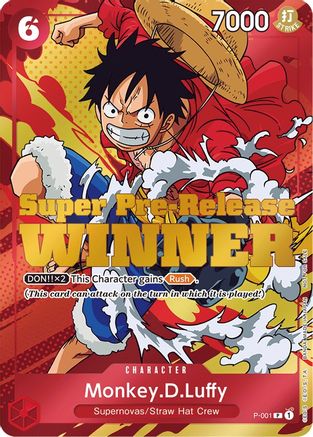 Monkey.D.Luffy (Super Pre-Release) [Gagnant] [Cartes promotionnelles One Piece] 